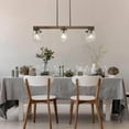 thumbnail image 4 of LNC 6-Light Farmhouse Matte Black and Bronze Wood Linear Maison Jar Glass Shape Chandelier for Dining Room, 4 of 12
