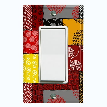 Metal Light Switch Plate Cover Colorful Safari African Tribal Art Pattern SFR005