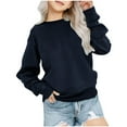 thumbnail image 2 of piuwrlz Sweatshirt for Girls Long Tops Sleeve Solid Color Hoodie Long Sleeves Without a Hat Sweater Navy Size 8 Years, 2 of 5