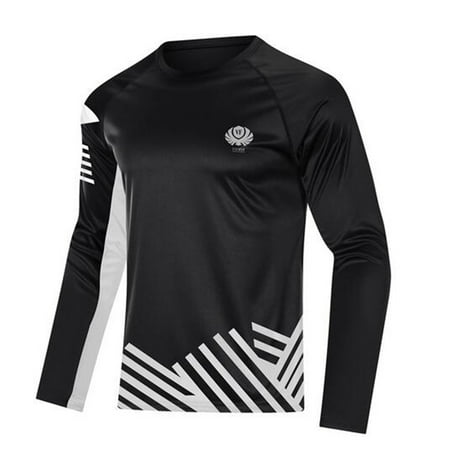 Fishing Shirt Long Sleeve UV Protection Shirts Men UPF 50 Sun Protection Performance Lightweight Black M