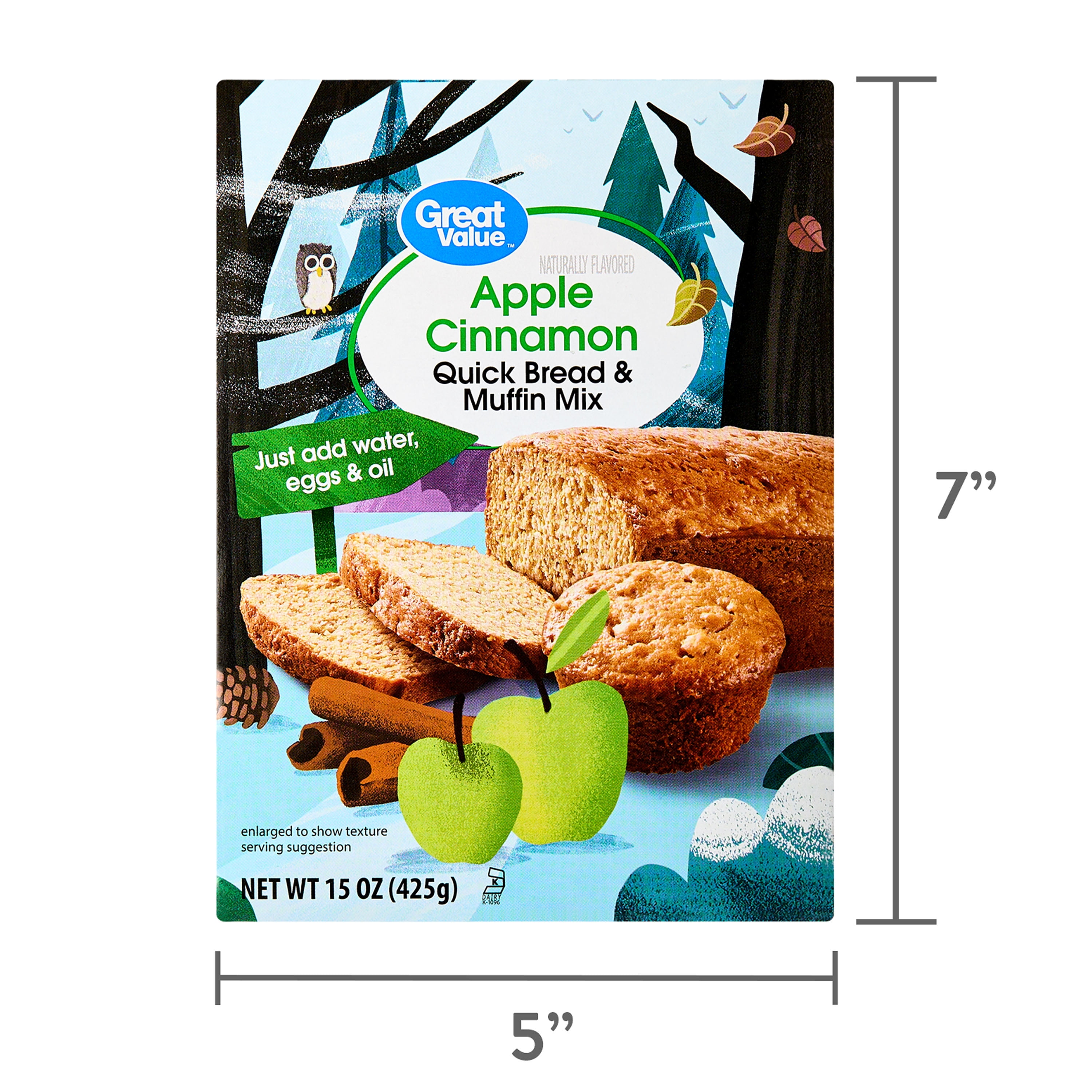 Great Value Apple Cinnamon Quick Bread and Muffin Mix, 15 oz Box