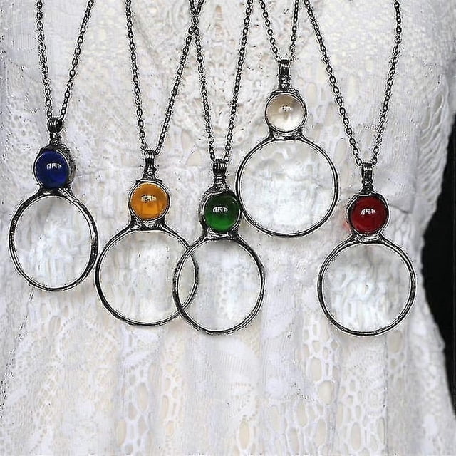 Magnifying Glass Necklace Gift, Reading Magnifying Glass Pendant Necklace For Elderly, Magnifying Lens For Books, Newspapers, Reading Jewelry