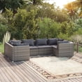 thumbnail image 1 of vidaXL 6 Piece Garden Lounge Set with Cushions Poly Rattan Grey, 1 of 5