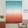 thumbnail image 3 of Red Teal Ombre Sheer Curtains 45 Inches Long, Contemporary Abstract Gradient Light Filering Curtains, Breathable Simi Curtain Privacy Drapes for Kitchen Bathroom Lightweight Small Window Treatment, 3 of 9