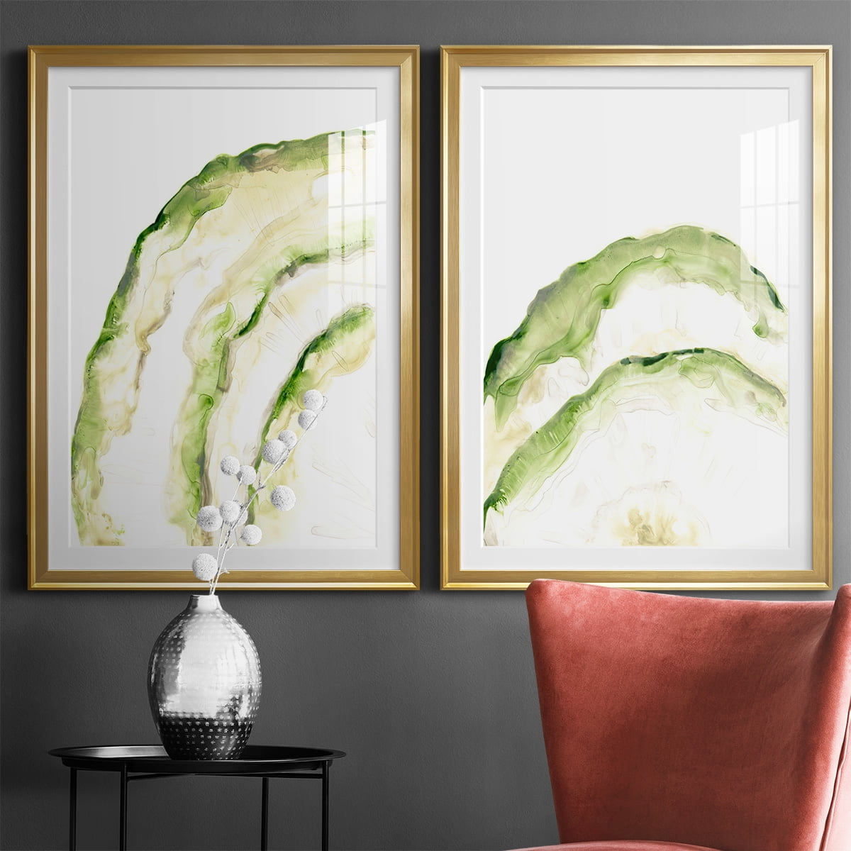 Wexford Home Lichen Halo I Premium Framed Print, 30.5" x 42.5" - Ready to Hang, Gold (Set of 2)