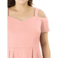 thumbnail image 6 of Unique Bargains Women's Plus Size Off Shoulder Peplum Summer High Waist Top 2X Pink, 6 of 6