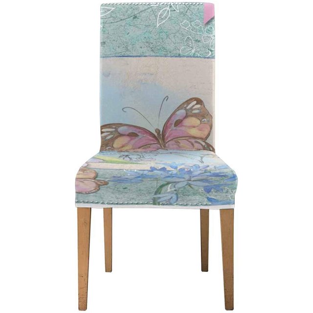 Funda Protectora ABPHQTO para silla elástica de Mariposa Floral Vintage juego de 1