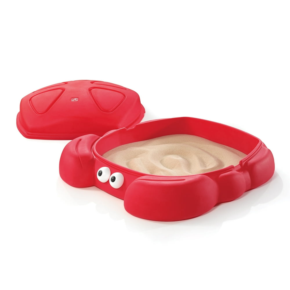 Step2 Crabbie Sandbox Kids Plastic Outdoor Sandbox with Cover Walmart