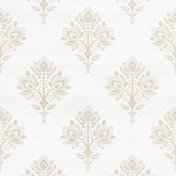 DAZLUTE Peel and Stick Removable Wallpaper Golden Floral Contact Self Adhesive Paper Wallpaper 17.72" x 118"