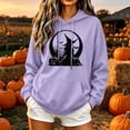 thumbnail image 2 of PNTUTB Fall Winter Women's Halloween Hoodie Drawstring Sweatshirt Long Sleeve Pullover Fashion Print Casual Comfort Trendy Versatile Top with Pocket, 2 of 7