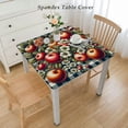 thumbnail image 2 of BANET - Waterproof Oilcloth Table Cloth - Wipeable Tablecloths for Picnic - Non-FadingTable Cover with Better Than Flannel Backing - Gingham and Fruits Green (Rectangle) White, 2 of 7