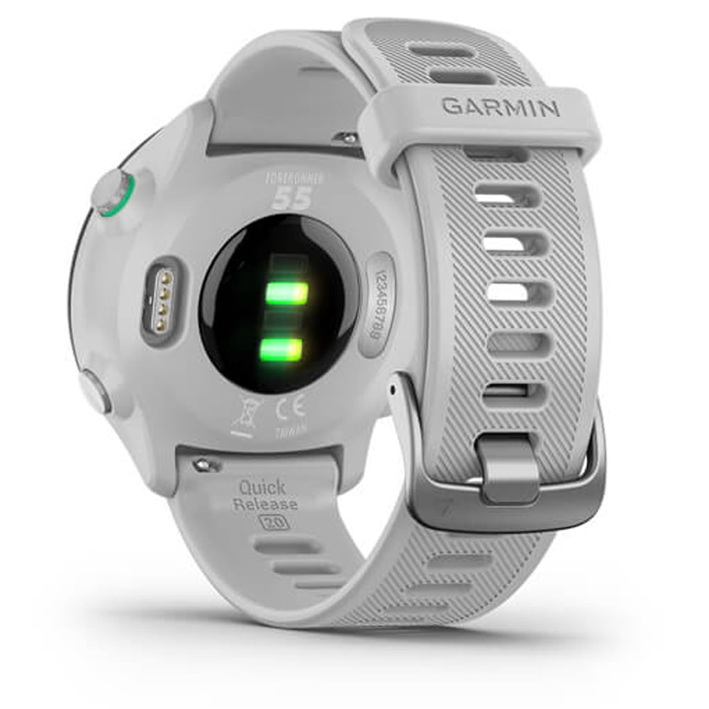 Garmin Forerunner 55 GPS Running Watch (White) Bundle with 2-Pack Screen Protector + 1 YR CPS Enhanced Protection Pack| Official Garmin USA Dealer