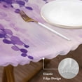 thumbnail image 4 of Purple Botanical Table Cloth, Round Fitted Tablecloths with Elastic Edge, Watercolor Spring Floral Oil Painting Elegant Wipeable Waterproof Table Cover for Kitchen Wedding 45-54 Inches, 4 of 4