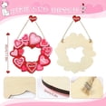 thumbnail image 3 of AZXY 11.8" Valentine's Day Wooden Heart Wreath - Red Pink Love-Themed Hanging Decor for Wedding Engagement Anniversary Party, Front Door Home Indoor, 3 of 6