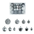thumbnail image 4 of sruoe Christmas Tree Decoration, Electroplated Plastic Balls, Realistic, Topiary, Classic Christmas Tree for Christmas Day, Silver, 50 Balls, 4 of 5