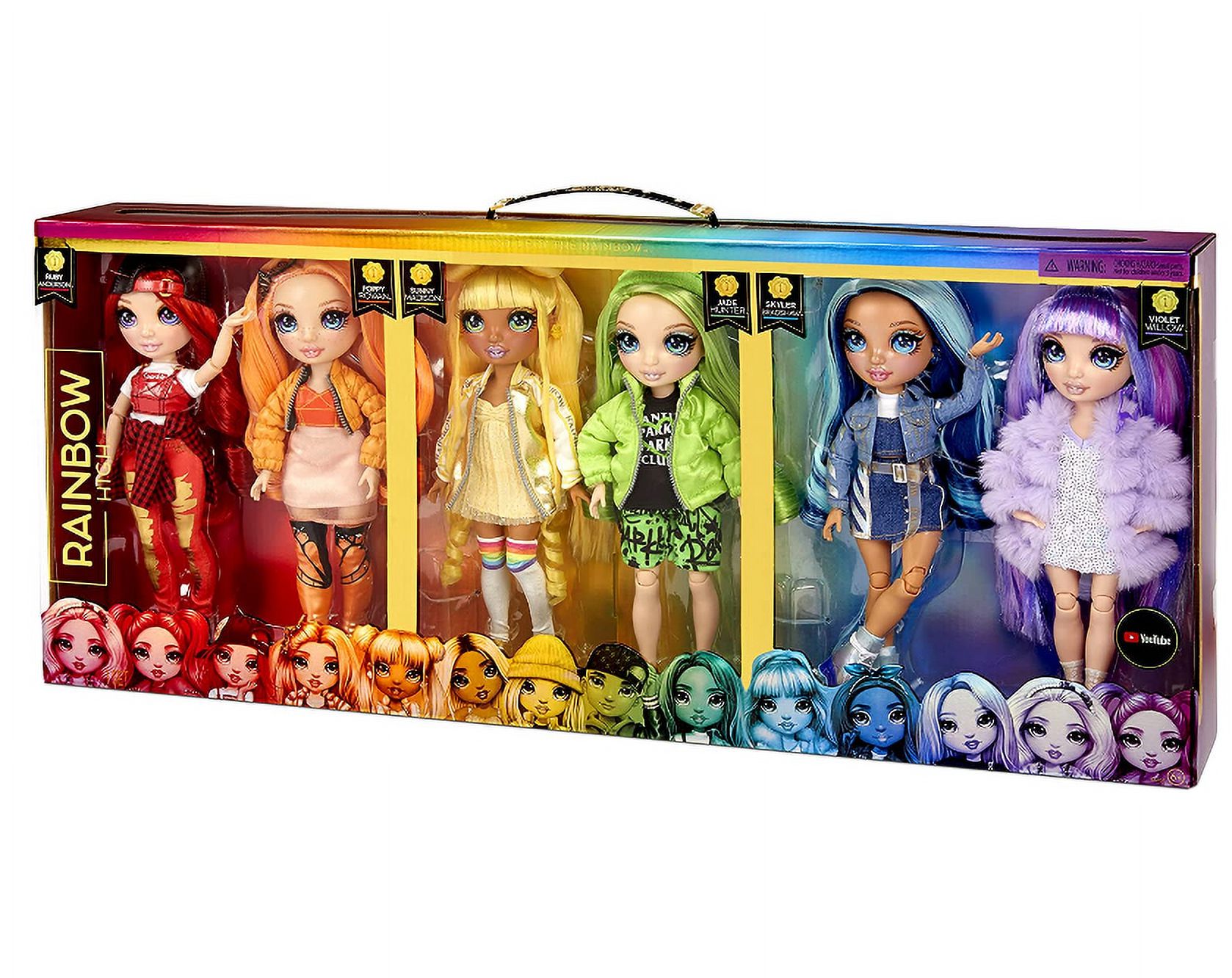 Rainbow High Original Fashion Doll 6-Pack , Violet, Ruby, Sunny, Skyler, Poppy and Jade, 11-inch Poseable Fashion Doll, Includes 6 Outfits, 6 Pairs of Shoes and accessories. Great Gift and Toy for Kid - image 3 of 5