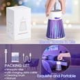 thumbnail image 3 of Rechargeable Bug Zapper – Cordless Indoor/Outdoor Mosquito & Fly Trap with Safety Grid, USB Charging, Purple Light for Flying Insects, Gray, 3 of 8