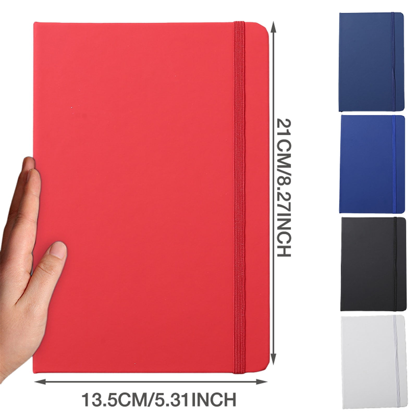 VKLU A5 Professional Notebook, Premium Soft Leather Writing Journal with Elastic Closure, 180° Flat-Lay Lined Diary for Daily Planning & Task Tracking, Classic Blue