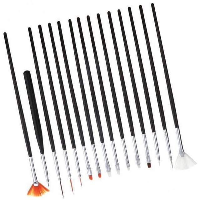2x 15 Piezas de Pinceles de Pintura para Uñas, Bolígrafo, Pinceles de Dibujo para Uñas de , de Manicura 2 piezas