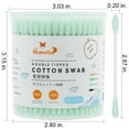 thumbnail image 3 of HOMEFOX 800 Count Green Cotton Swabs with Precision Pointed Tips, Pure Organic Cruelty-Free, 3 of 7