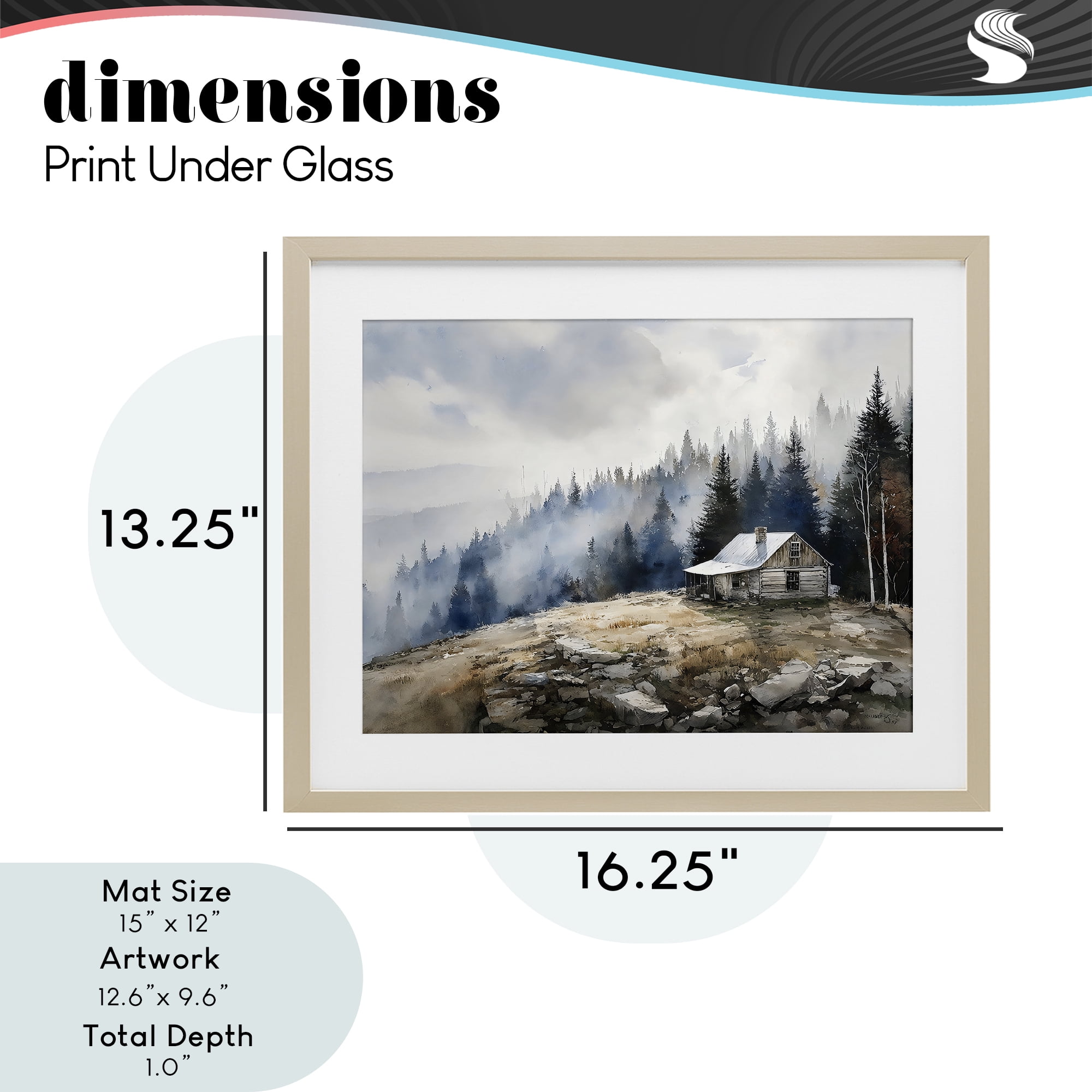 Stupell Industries Misty Cabin on Ridge Birch Framed Print Under Glass, design by Franklyn Gregory