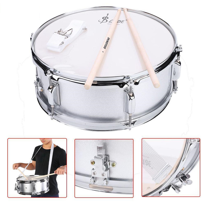 Student Snare Drum Set Stainless Steel Snare Drum Beginner Kit with Bag