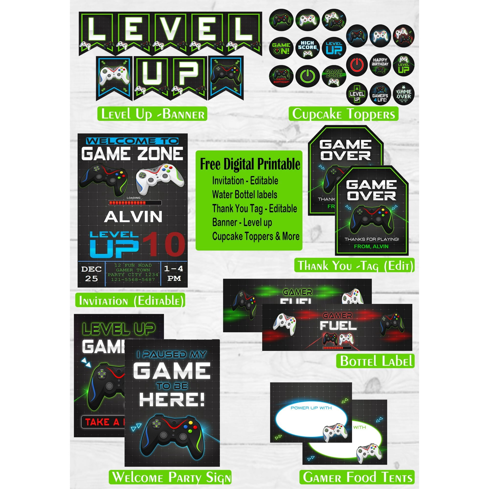Happy Greetings 86 Pcs Video Game Party Favors for Kids, Gaming Party Favors - 12 set of Game ON Pass Keychain Wristband Treat Bags Straws, Level UP Themed Gamer Boys Birthday Goodie Bag Fillers
