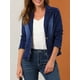 thumbnail image 5 of Chaqueta de mezclilla lavada de manga larga con botones y solapa para mujer INSPIRE CHIC 3XL azul, 5 of 8