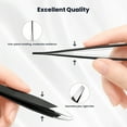 thumbnail image 3 of Tweezers Set for Women - Professional Tweezers for Women Facial Hair, Eyebrow Kit with Eyebrow Scissors and Leather Travel Case, 3 of 7