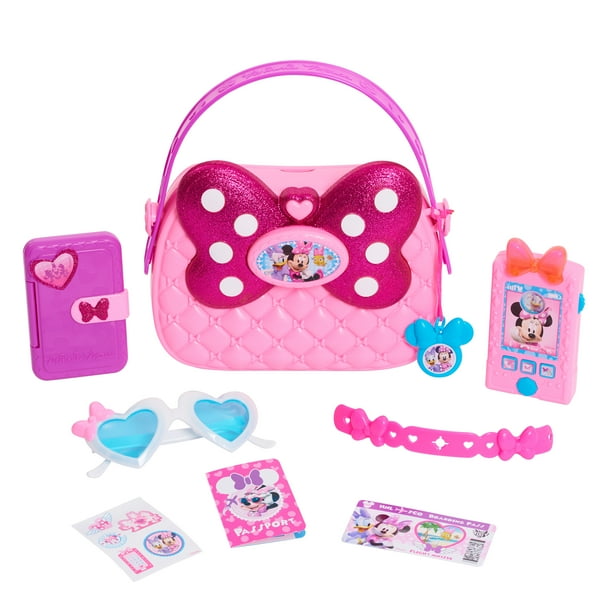 Disney Junior Minnie Happy Helpers Bag Set, 9 Piece Pretend Play Purse