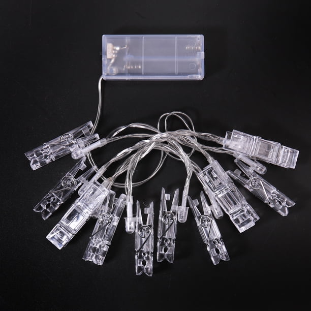 BZ122 10 LED transparente soporte de batería decoración interior guirnalda navideña
