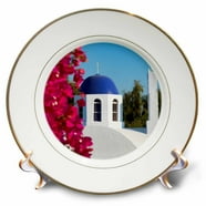 Holy Land Market Blue Flowers Passover Seder Plate - Armenian Ceramic, Hebrew & English Inscriptions, Judaica Gift