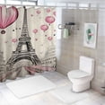 thumbnail image 6 of ONETECH Bathroom Pink Eiffel Pink Paris Lovers Shower Curtain Multiple Sizes White, 6 of 6