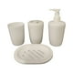 thumbnail image 2 of Juego de Accesorios de Baño de 4 Piezas: Dispensador de Jabón de Plástico Gris/Beige, Cepillo de Dientes, Vaso y Jabón. Organizador de Baño Moderno y Completo para El Hogar, Hotel o Regalo de Boda., 2 of 6