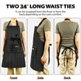 thumbnail image 6 of Bundlepro Kitchen Cooking Apron,2 Pockets Adjustable Bib Chef Apron for Men Women, Black Wide Stripe, 6 of 7