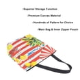 thumbnail image 3 of FORMRS Womens Canvas Tote Bag with Zipper Inner Pocket Shoulder Handbag, Striped Lemon, 3 of 7