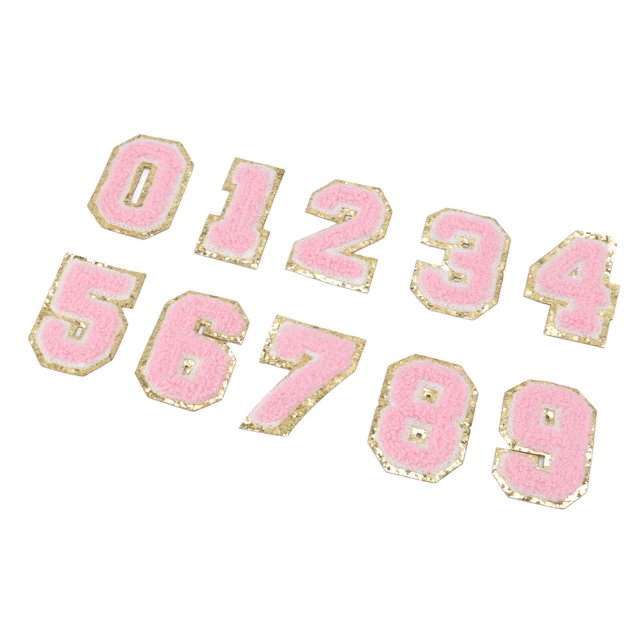 Patches pour Sac à Dos, Patches Numérotés Roses Repassage Facile 0 à 9 Numéro 10 Pcs pour Chemise