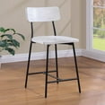 thumbnail image 3 of Comfort Pointe Bari 24.25" Metal/Wood Counter Stool in Whitewash/Black, 3 of 10