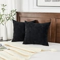 thumbnail image 4 of COOKCOK Decorative Square Throw Pillow Covers 18"x18" Inch Set of 2, Super Soft Chenille Pillows Cover Fall Pillowcase for Living Room Bedroom Sofa Couch Cushion Cover, Black, 4 of 9