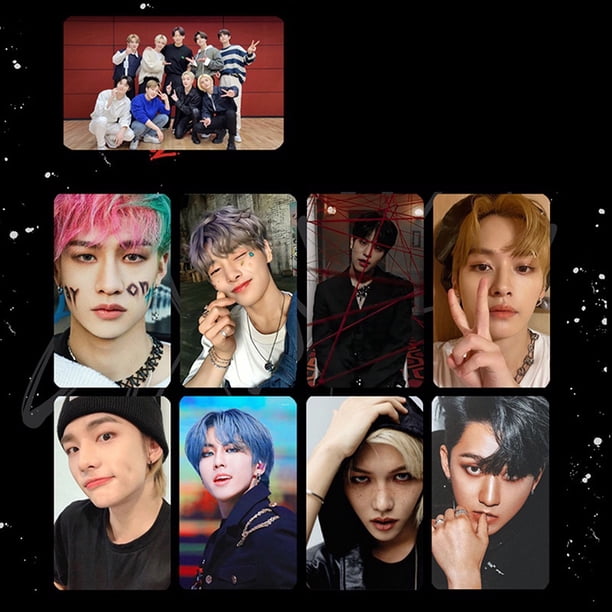 55 Pcs/Set Stray Kids Papel Recubierto Tarjetas Fotográficas Pequeña Tarjeta Lomo Colección De Fans