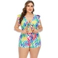 thumbnail image 4 of Maillots de Bain String pour Femmes Grande Taille Rayé Maillot de Bain une Pièce Bikini Tenue de Plage Maillot de Bain une Pièce pour Femmes en Liquidation, 4 of 8