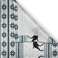 thumbnail image 3 of Ambesonne Nordic Kitchen Curtains, Zigzag Reindeer and Snow, 55"x39", Black White Sky Blue, 3 of 3