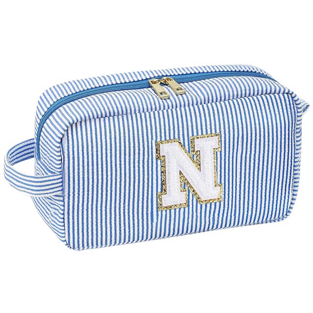 LCXmlly Large Capacity Cosmetic Case Letter Pattern Makeup Storage Pouch Large Capacity Travel Toiletry Portable