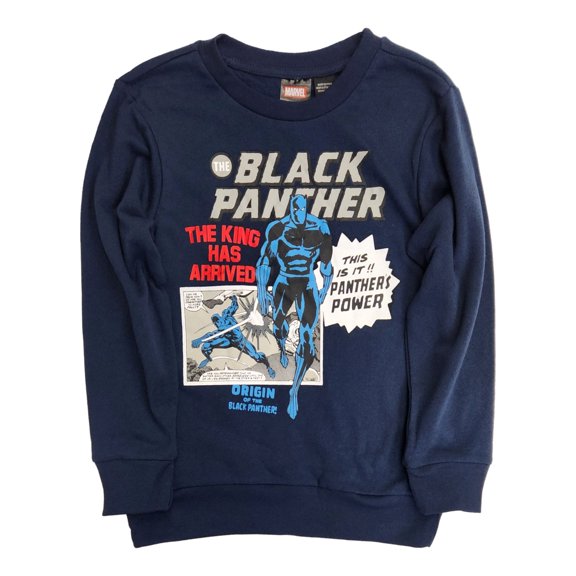 Marvel Boys Blue Black Panther Long Sleeve Sweatshirt, Medium 8
