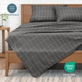thumbnail image 5 of Bare Home Ultra-Soft Sheet Set - Premium 1800 Collection - Deep Pockets - 4-Pieces - Queen, Grid - Gray/White, 5 of 8