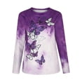 thumbnail image 4 of Puntoco moda mujer estampado manga larga cómoda transpirable cuello redondo camisa tops Puntoco Puntoco-1415, 4 of 9