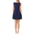 thumbnail image 3 of INSPIRE CHIC Polka Dot Dress for Women's Summer Sleeveless Crew Neck Mini Dress Trendy XS Dark Blue, 3 of 5
