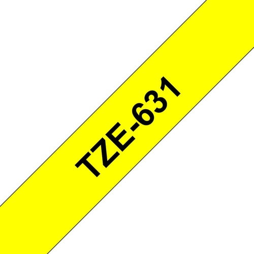 12mm Black on Yellow Tape 2 Pk