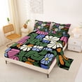 thumbnail image 2 of Homewish Colorful Boho Floral Bed Sheets,Vintage Daisy Flowers Full Size Sheets,4-Piece,1 Flat Sheet, 1 Fitted Sheet and 2 Pillowcases, 2 of 6