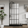 thumbnail image 3 of 34*72" Walk-in Shower Door Clear Tempered Glass Shower Screen Aluminium Framed, 3 of 11